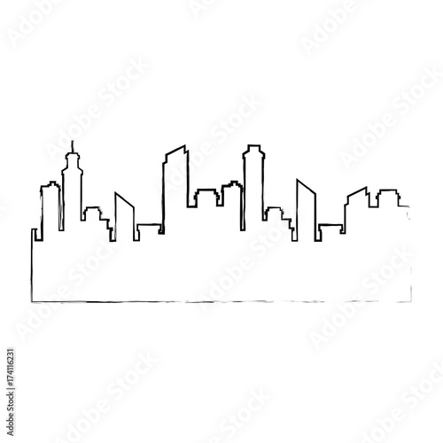 silhouette of city buildings icon