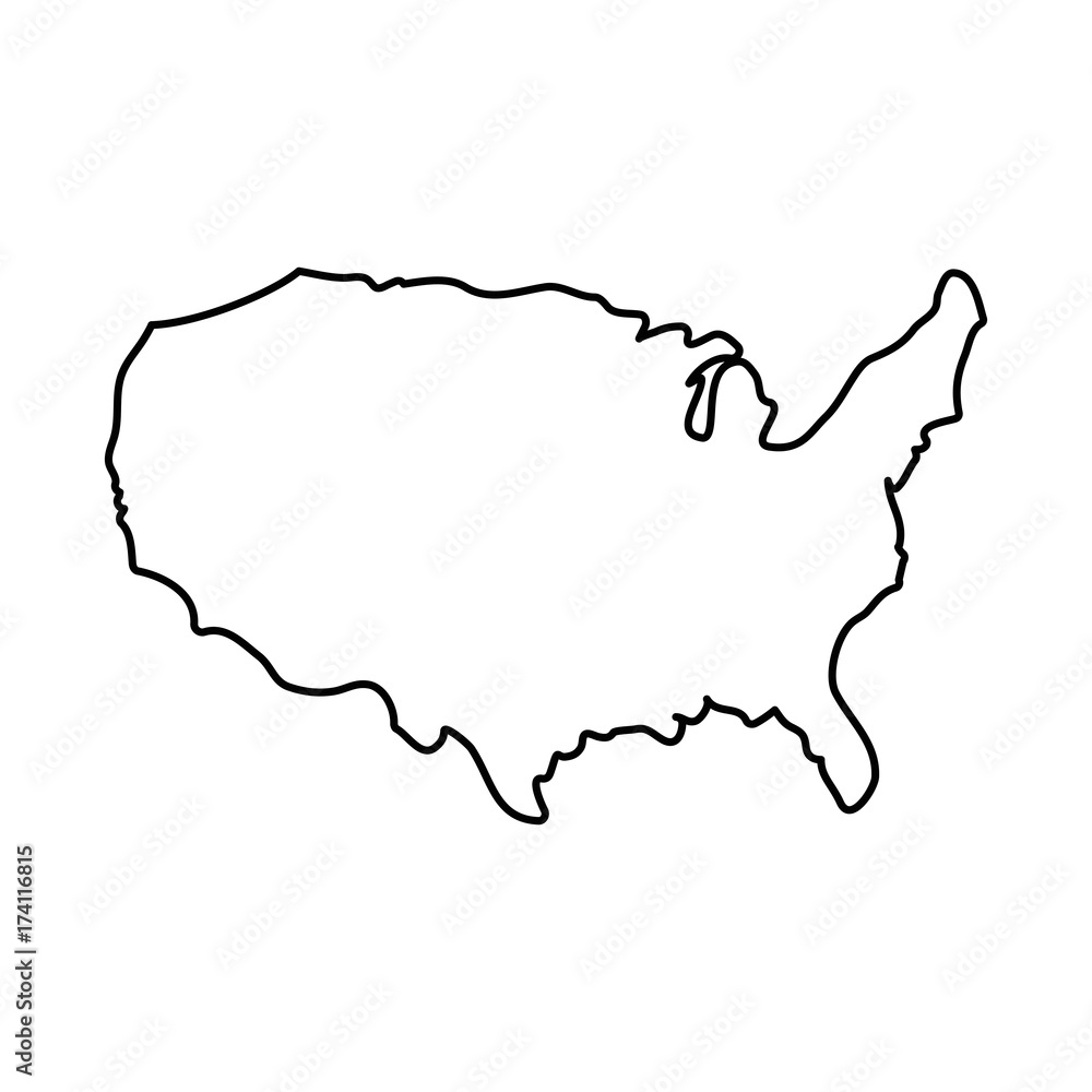 Fototapeta United states map silhouette