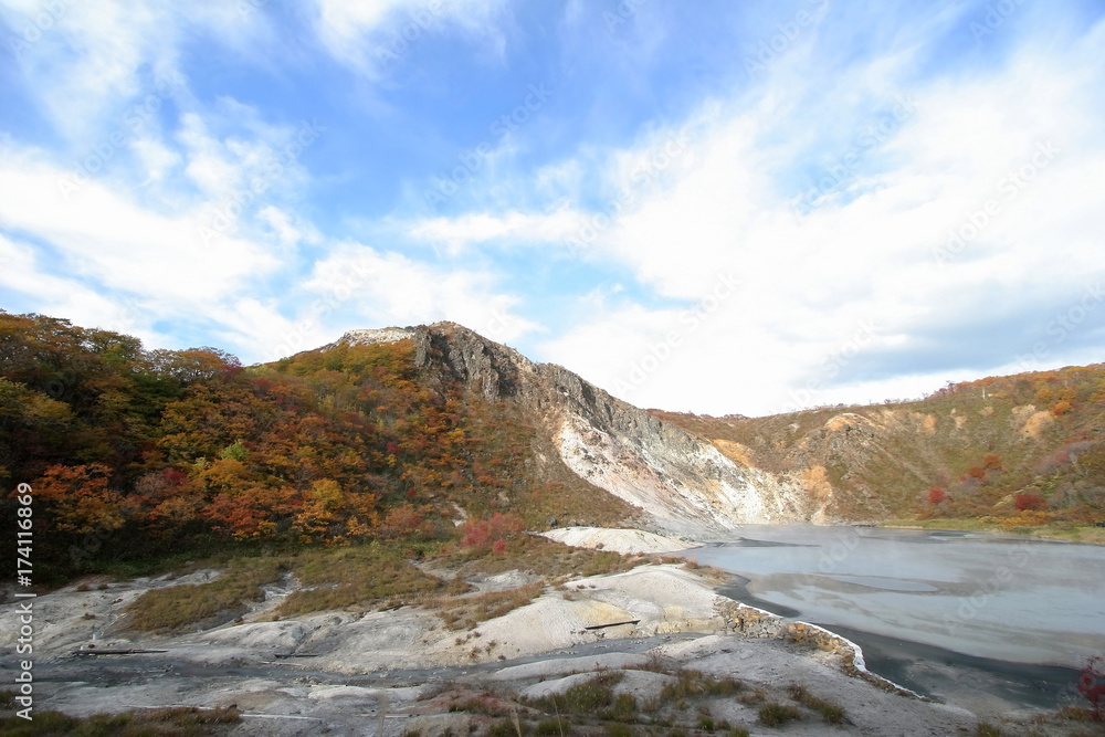 北海道　登別の紅葉