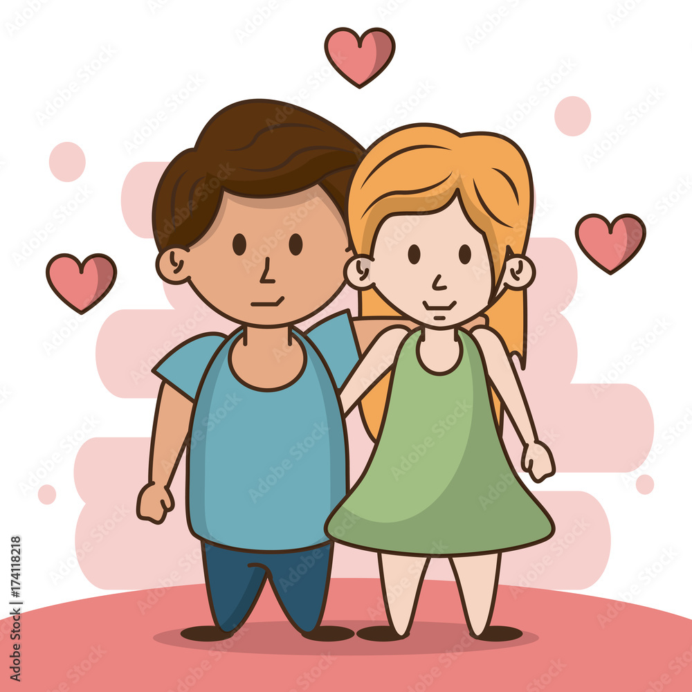Kids in love cartoon icon vector illustration graphic design Kids in love cartoon icon vector illustration graphic design