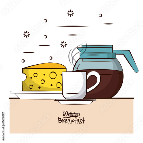 Delicious breakfast food icon vector illustration graphic design