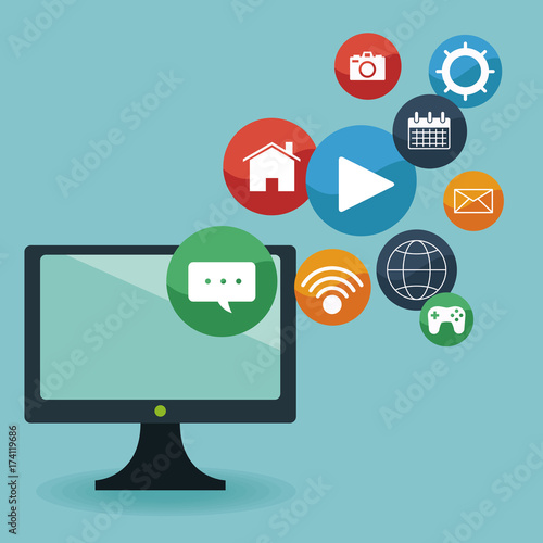 Mobile smartphones app icon vector illustration graphic design