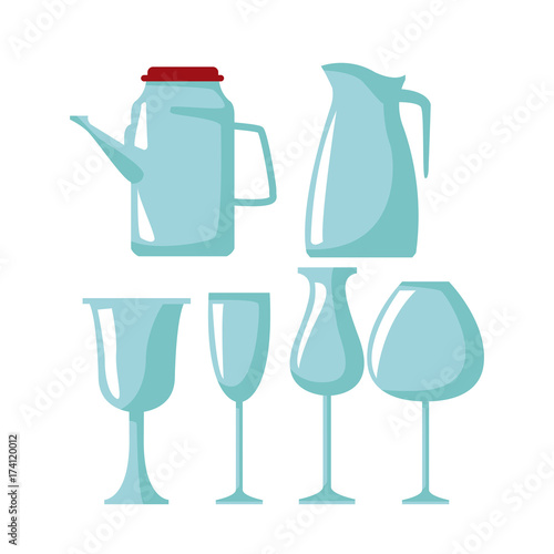 Glass cups icons icon vector illustration graphic design