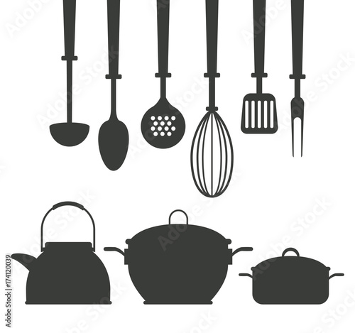 Kitchen utensils icons icon vector illustration graphic design