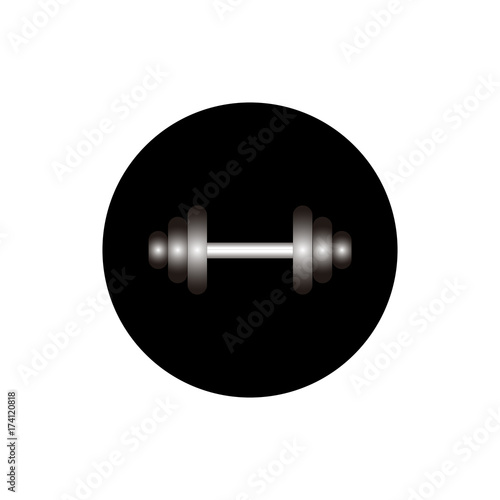 Dumbbell round icon vector illustration