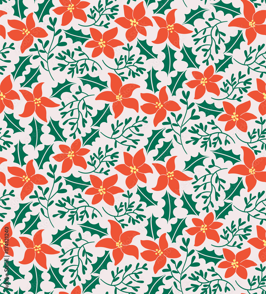 Christmas Flowers Pattern Christmas Flowers Pattern