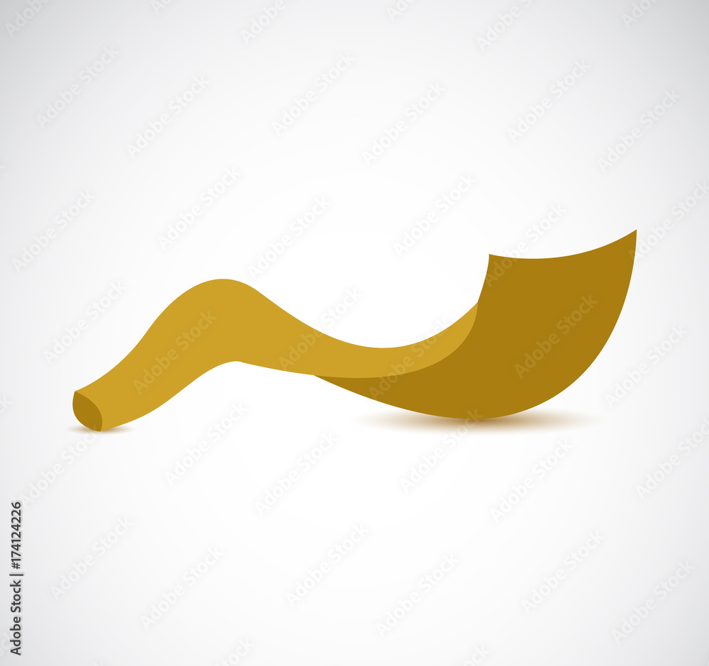 Shofar horn isolated