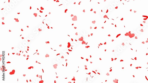 Heart shape confetti - loop, alpha channels, 4K
