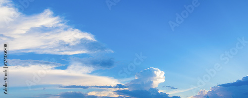 panorama blue sky vivid with cloud in summer Before sunset art of nature beautiful and copy space for add text © pramot48
