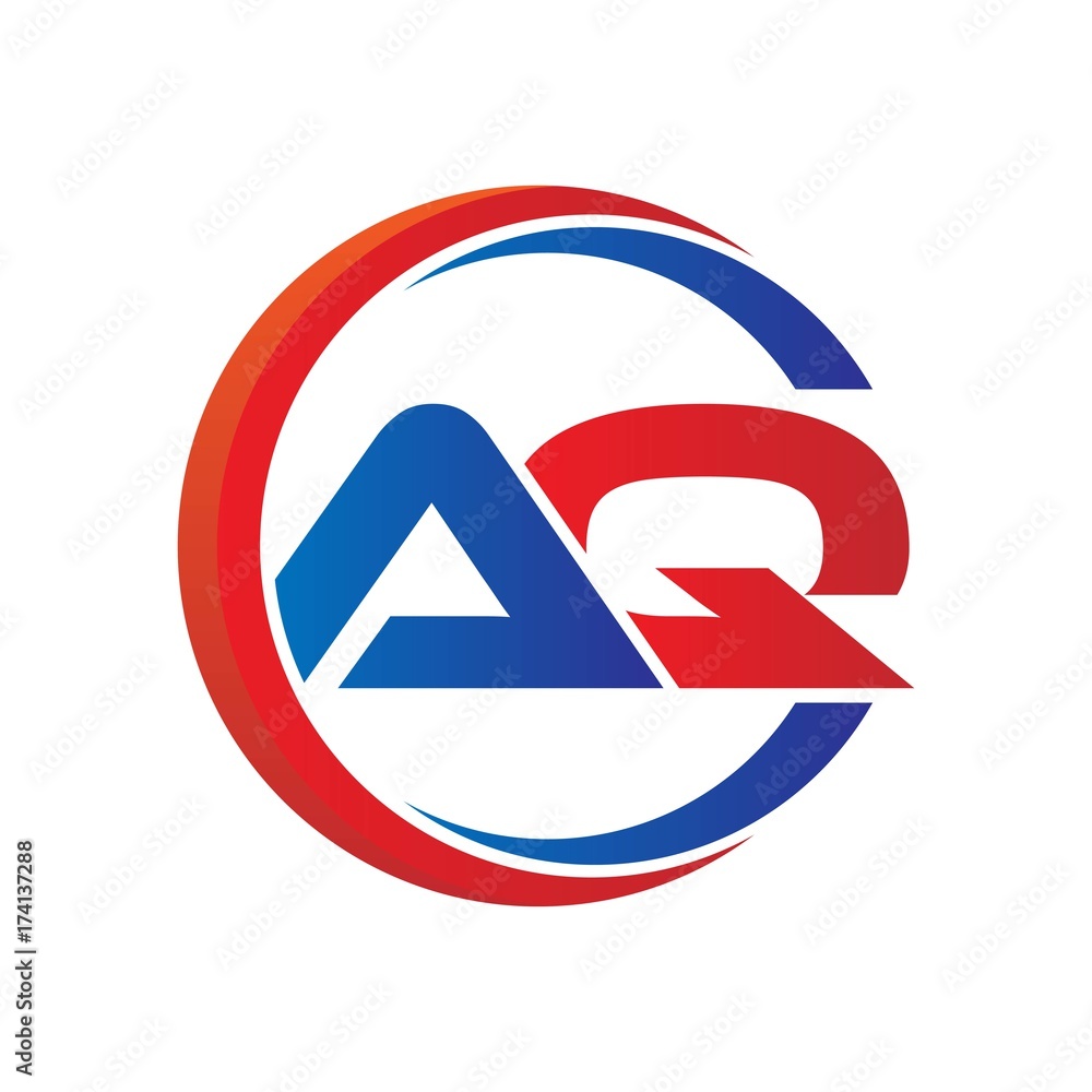 aq logo vector modern initial swoosh circle blue and red aq logo vector modern initial swoosh circle blue and red