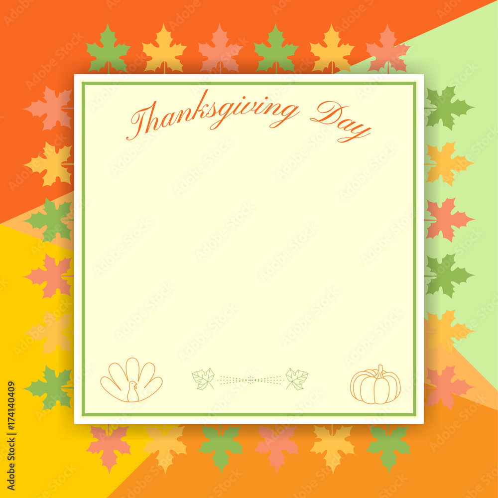 Happy thanksgiving day celebration background and border template