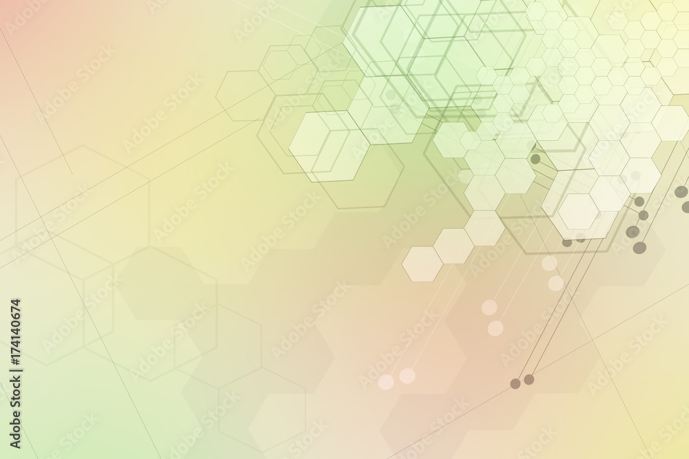 Obraz premium Abstract hexagon and technology background.