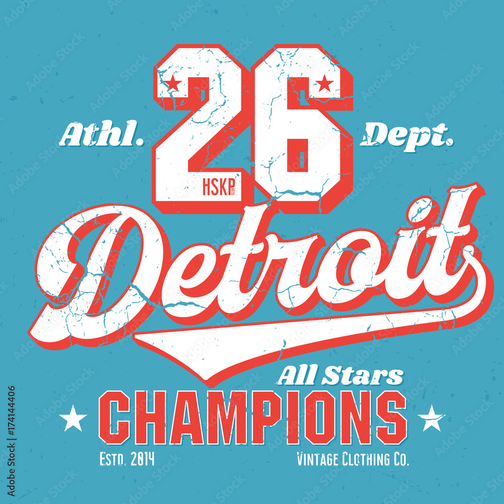 Obraz premium Detroit Champions - Tee Design For Print