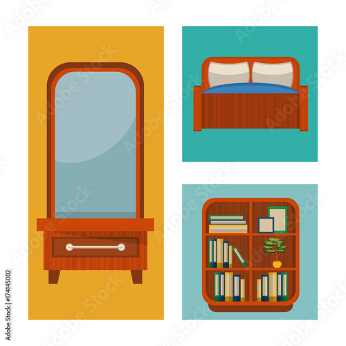 Furniture interior icons icon vector illustration graphic design