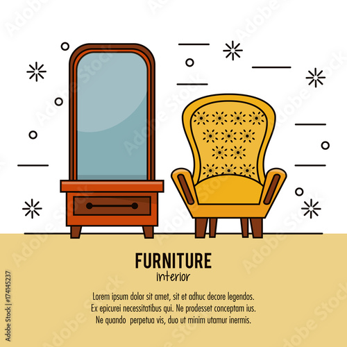 Furniture home interior icon vector illustration graphic design