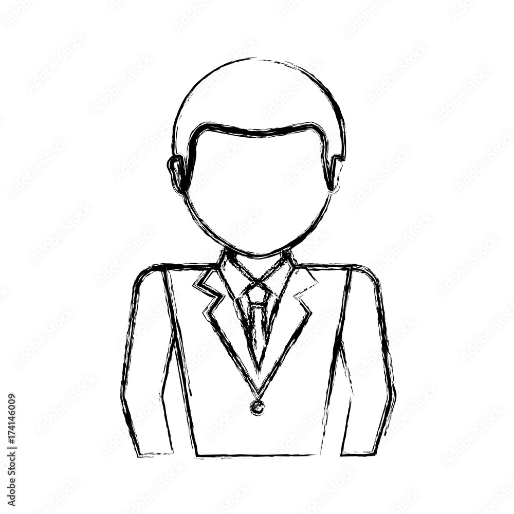 uncolored man professional over white background vector illustration