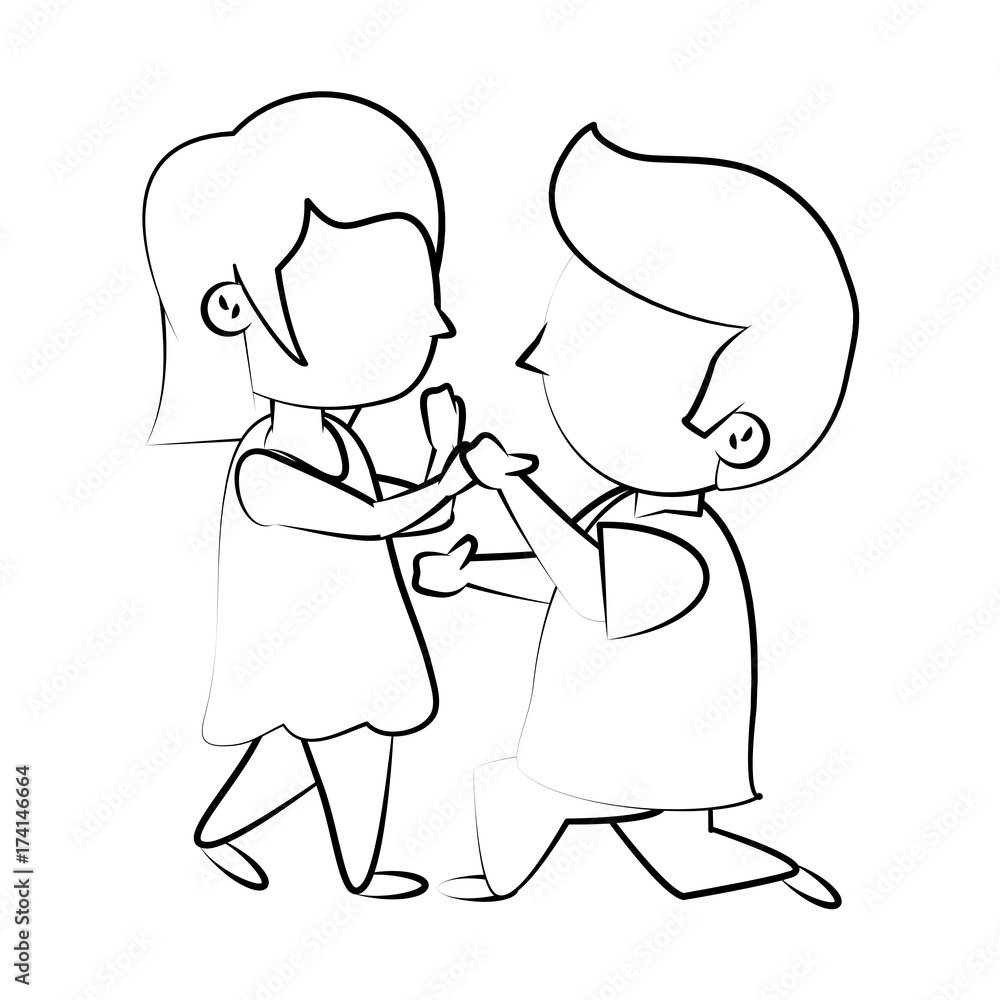 Cute kids in love cartoon icon vector illustration graphic design Cute kids in love cartoon icon vector illustration graphic design