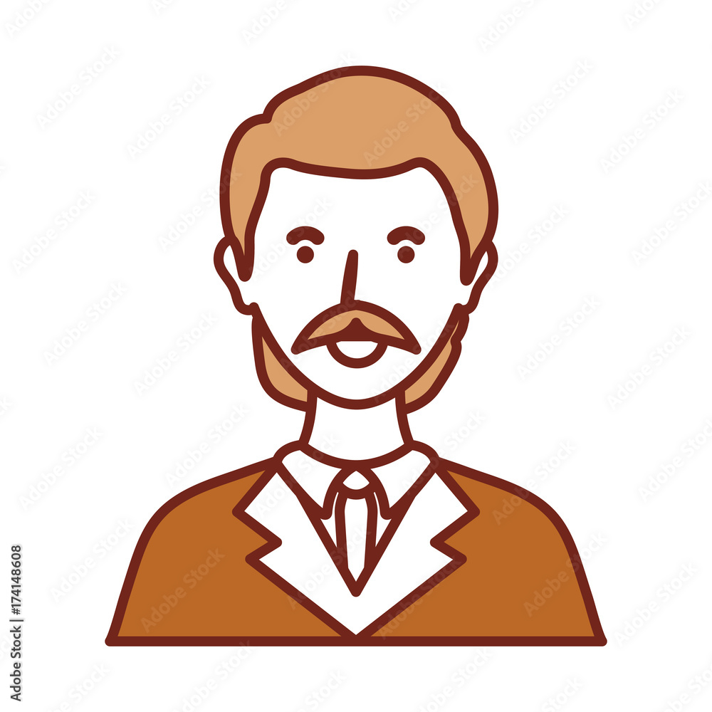 flat line  colored lawyer over white background  vector illustration