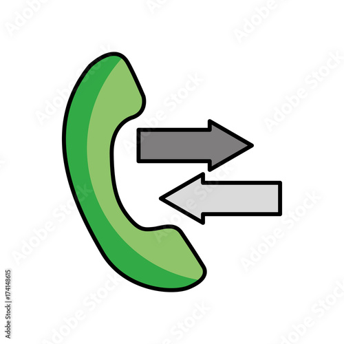 phone service help with arrows outgoing incoming call