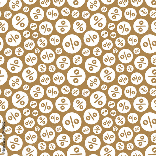 Seamless background with percent symbol. Vector illustration.