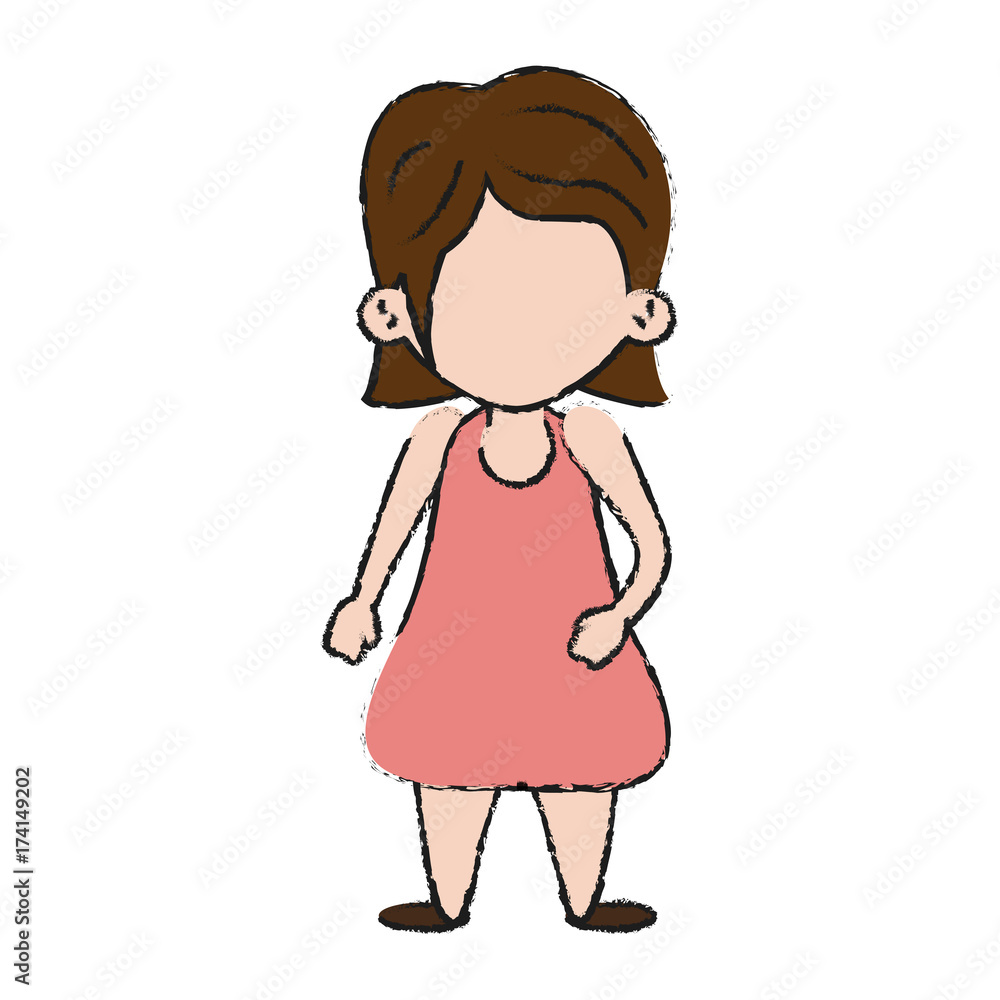 Kid girl faceless icon vector illustration graphic design Kid girl faceless icon vector illustration graphic design