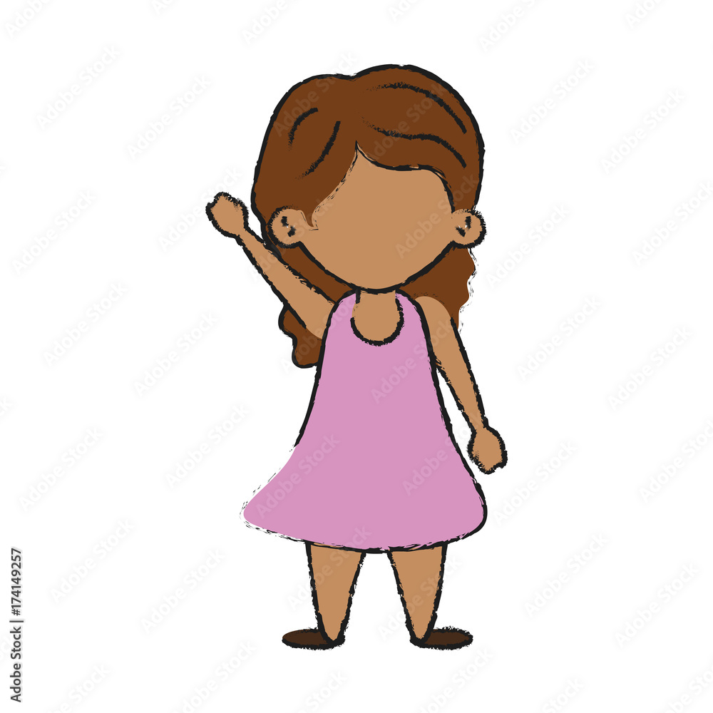 Kid girl faceless icon vector illustration graphic design Kid girl faceless icon vector illustration graphic design