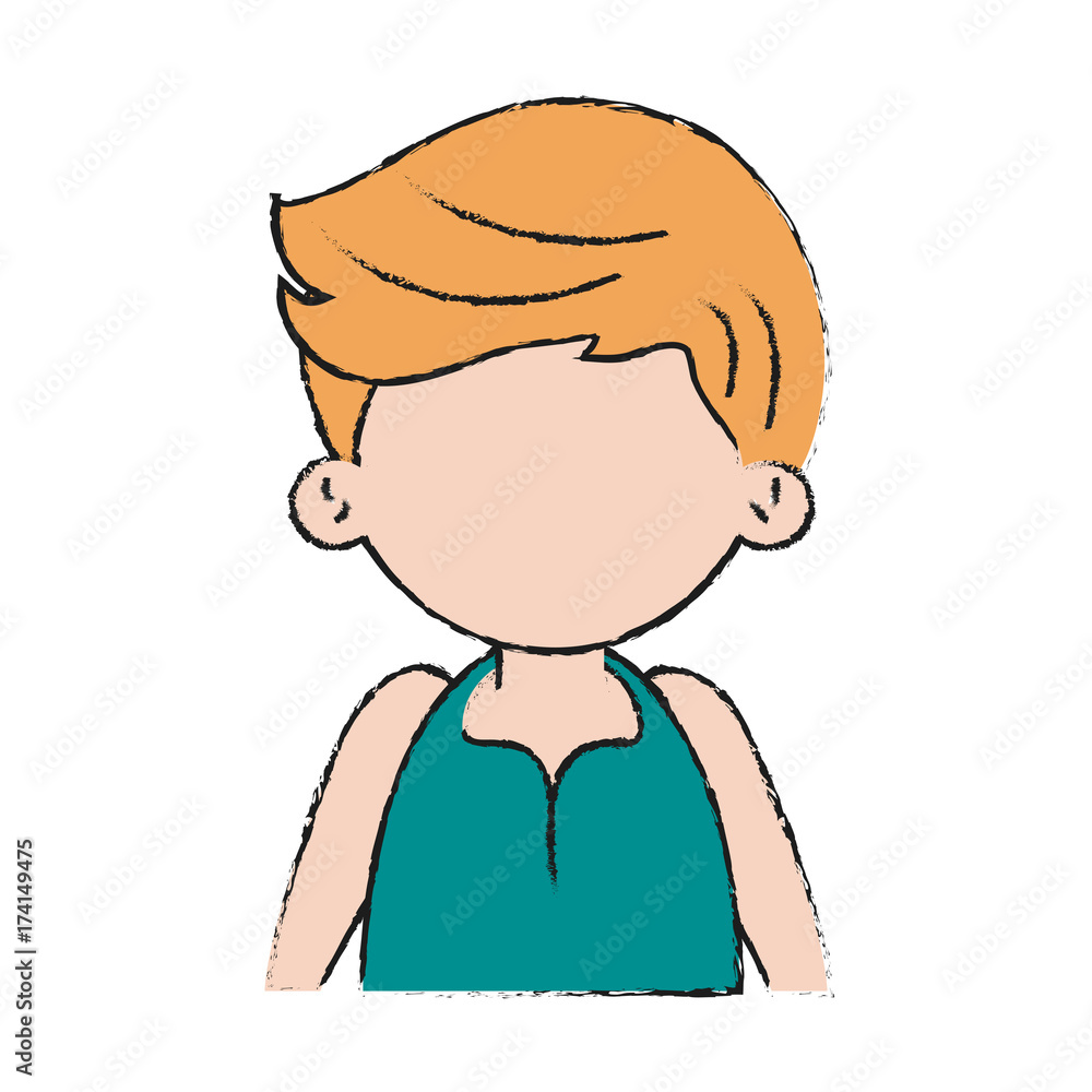 Kid boy faceless icon vector illustration graphic design Kid boy faceless icon vector illustration graphic design