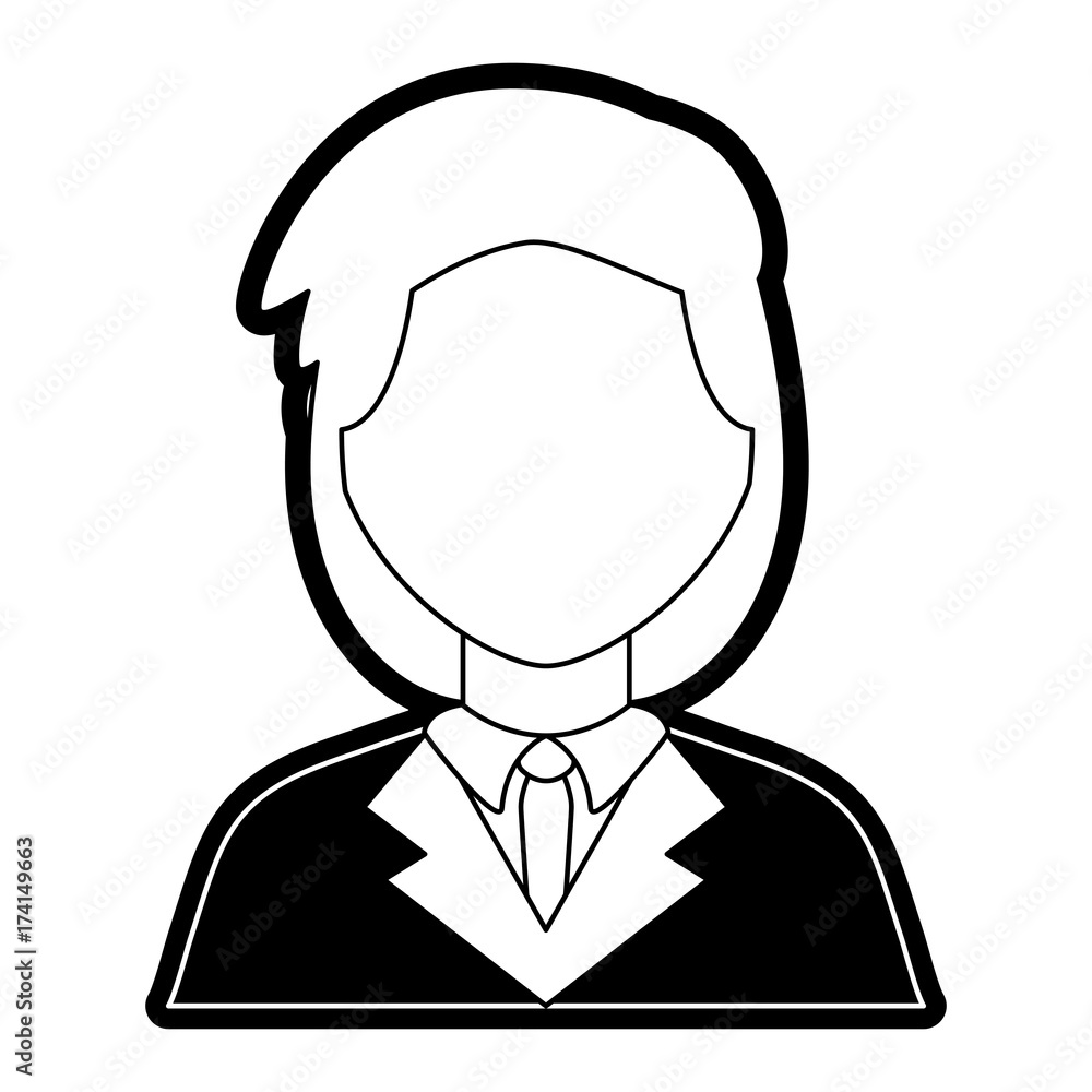 flat line monocromatic lawyer over white background vector illustration
