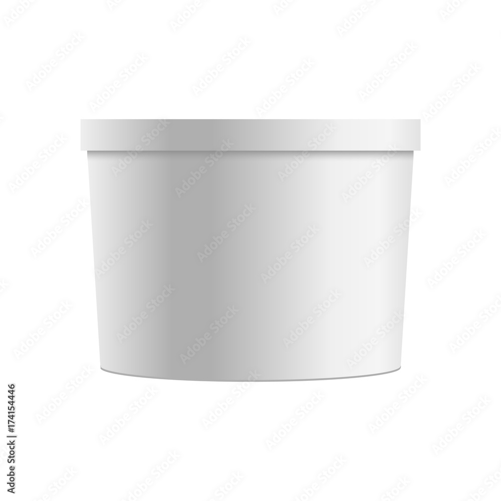 Blank of plastic tub for dessert, yogurt, Ice Cream. Vector Blank of plastic tub for dessert, yogurt, Ice Cream. Vector