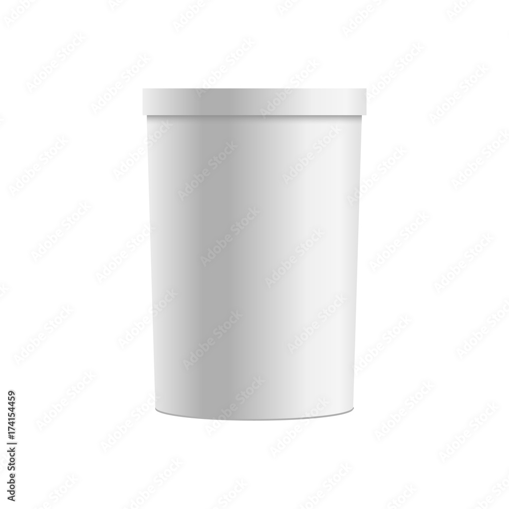 Blank of plastic tub for dessert, yogurt, Ice Cream. Vector Blank of plastic tub for dessert, yogurt, Ice Cream. Vector