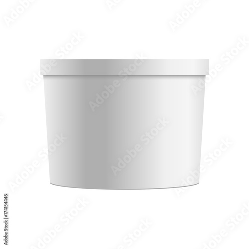 Blank of plastic tub for dessert, yogurt, Ice Cream. Vector