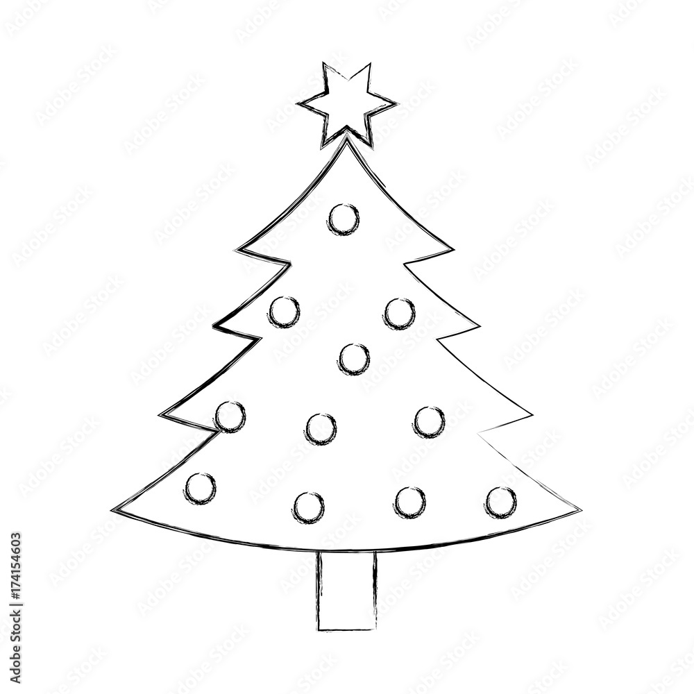 Fototapeta premium christmas tree pine decoration celebration party