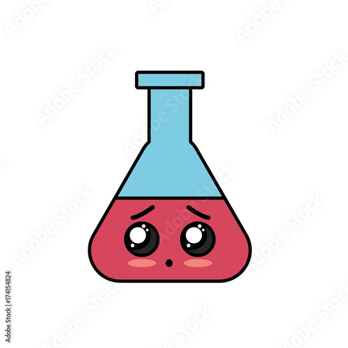 kawaii cute sad erlenmeyer flask