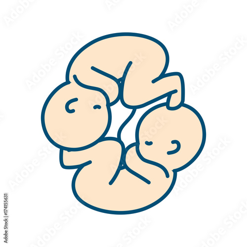 nice babies twins with umbilical cord