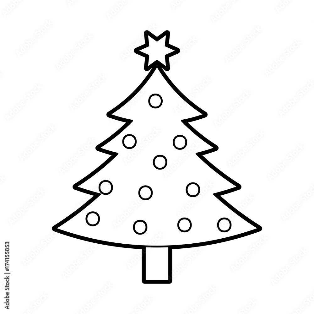 Fototapeta premium christmas tree pine decoration celebration party
