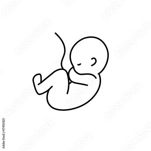 line nice baby with umbilical cord
