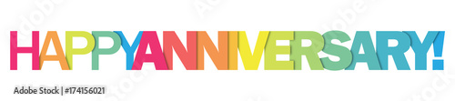 "HAPPY ANNIVERSARY" Colourful Vector Letters Icon