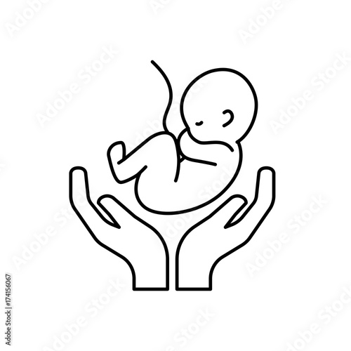 line baby umbilical cord and new life
