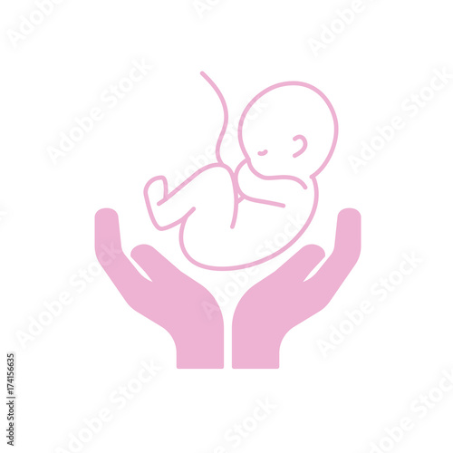 silhouette baby umbilical cord and new life