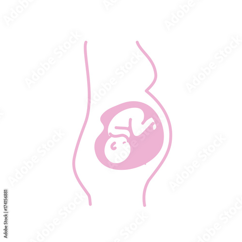 silhouette woman expecting and baby with umbilical cord