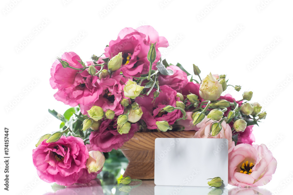 Beautiful bouquet of pink lisianthus flowers