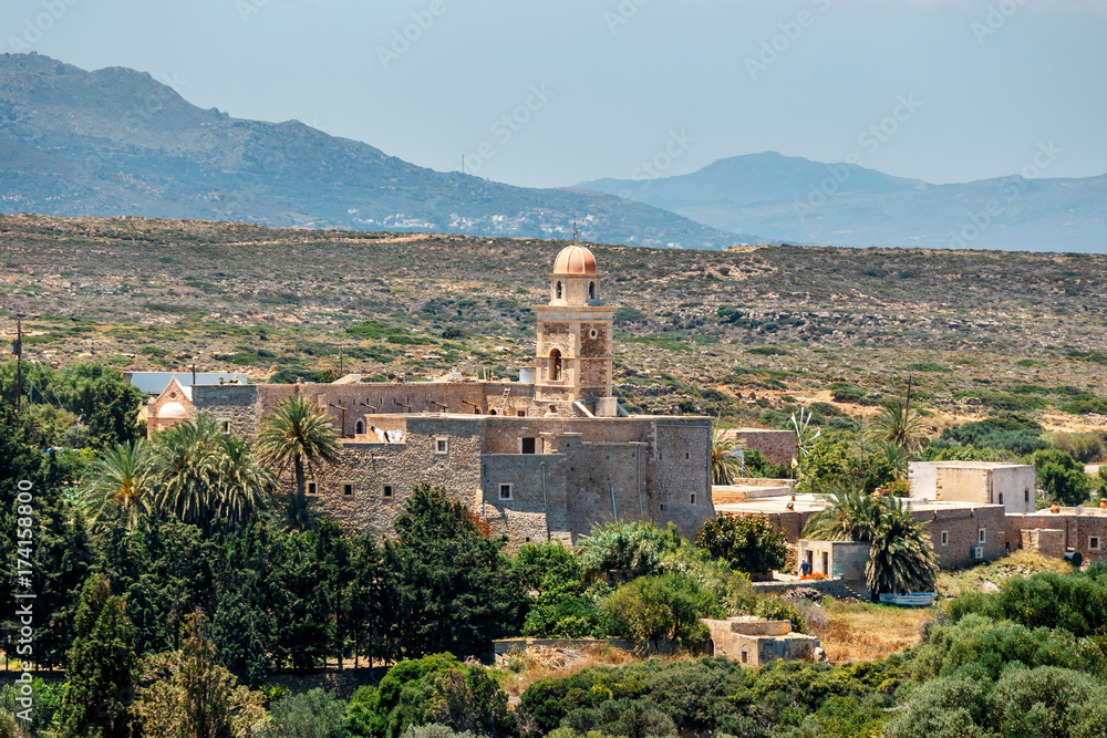 Church of Toplou Monastery. It is a Eastern Orthodox monastery in the northeastern part of Crete
