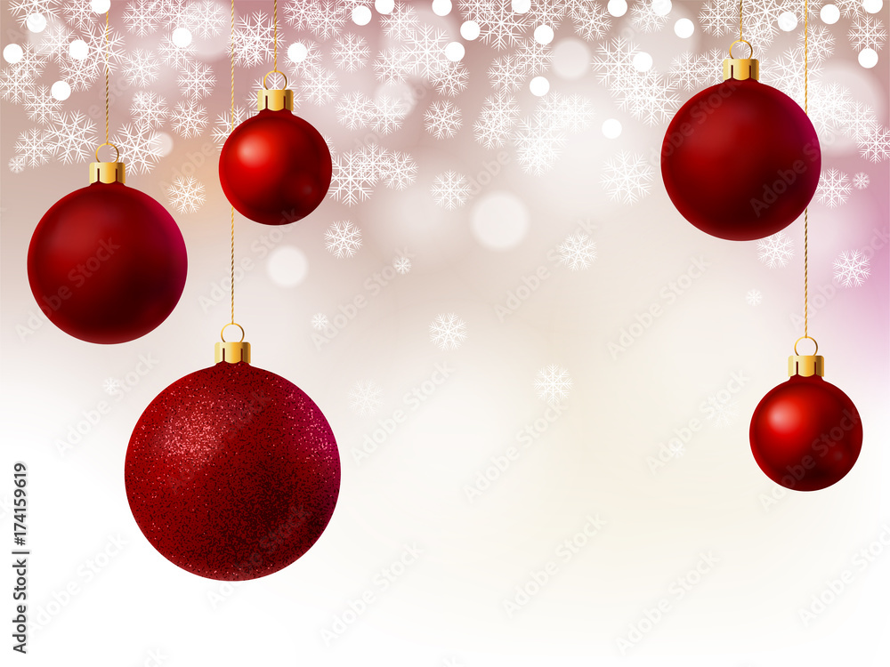 Christmas background with red balls Christmas background with red balls