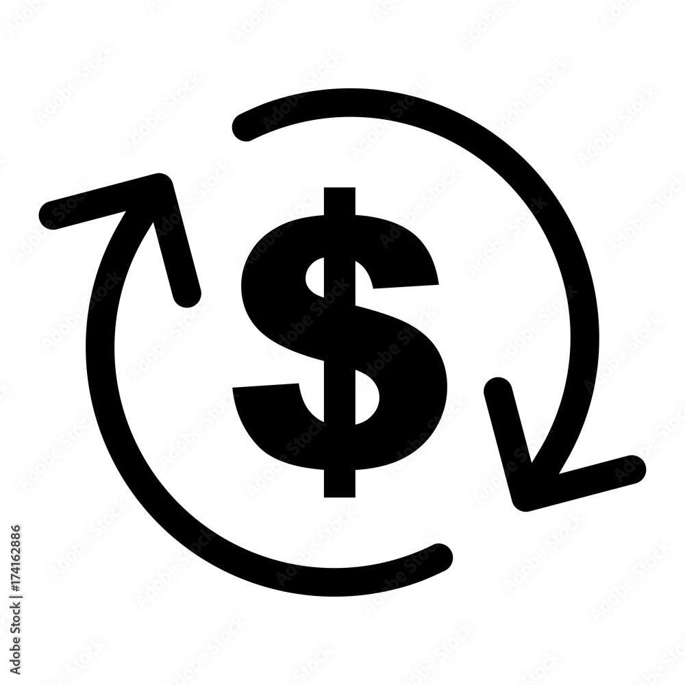 refund money icon on white background refund money icon on white background