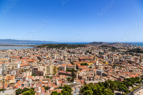 Cagliari, Sardinia, Italy. Picturesque view of the city by the sea