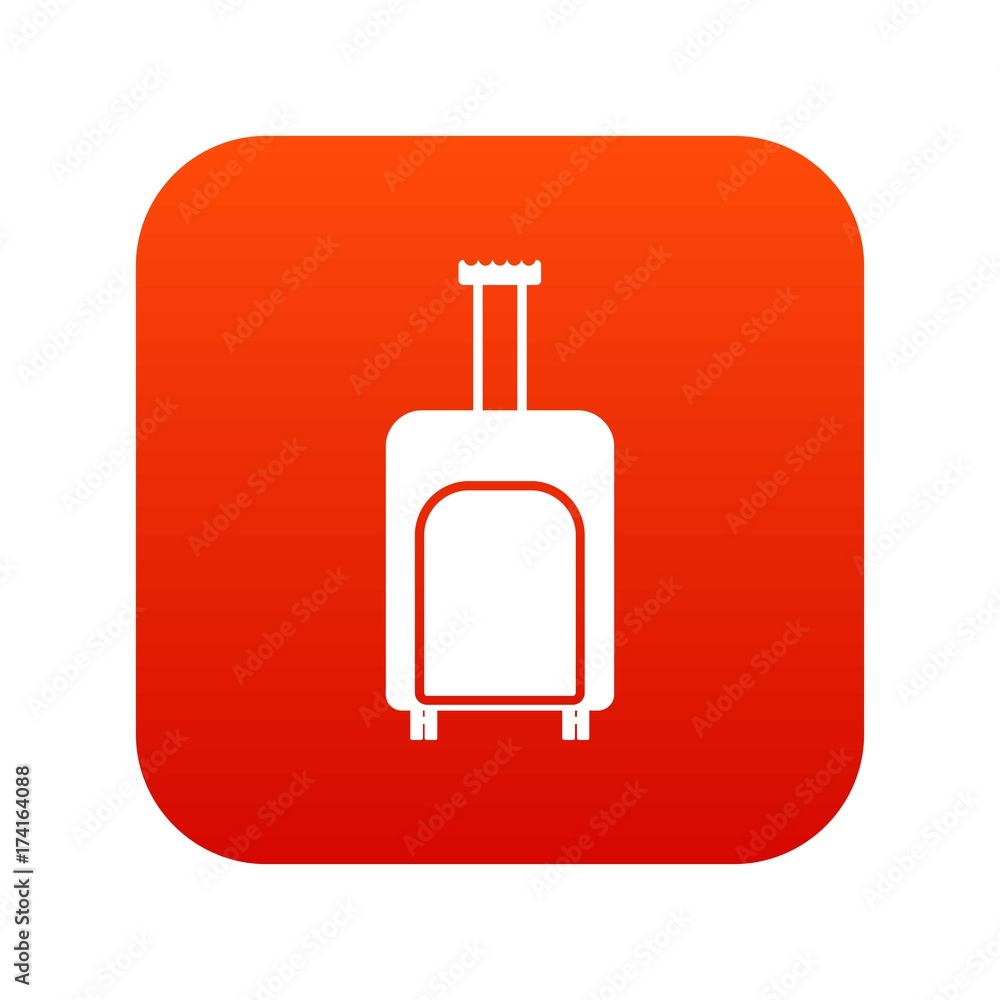 Travel suitcase icon digital red Travel suitcase icon digital red