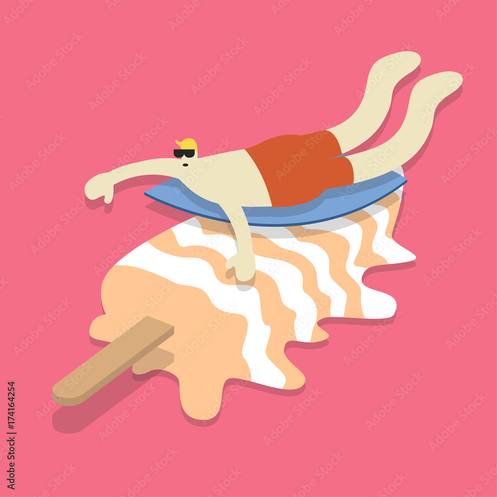 People surfing ice cream vector design People surfing ice cream vector design