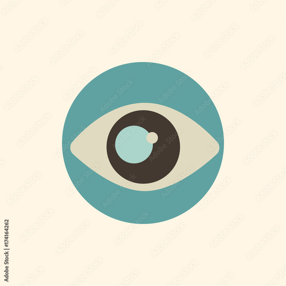 Illustration of eye searching icon Illustration of eye searching icon