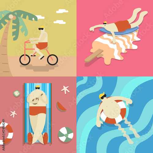 Illustration of people leisure design