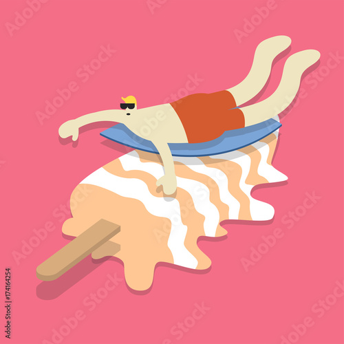 People surfing ice cream vector design